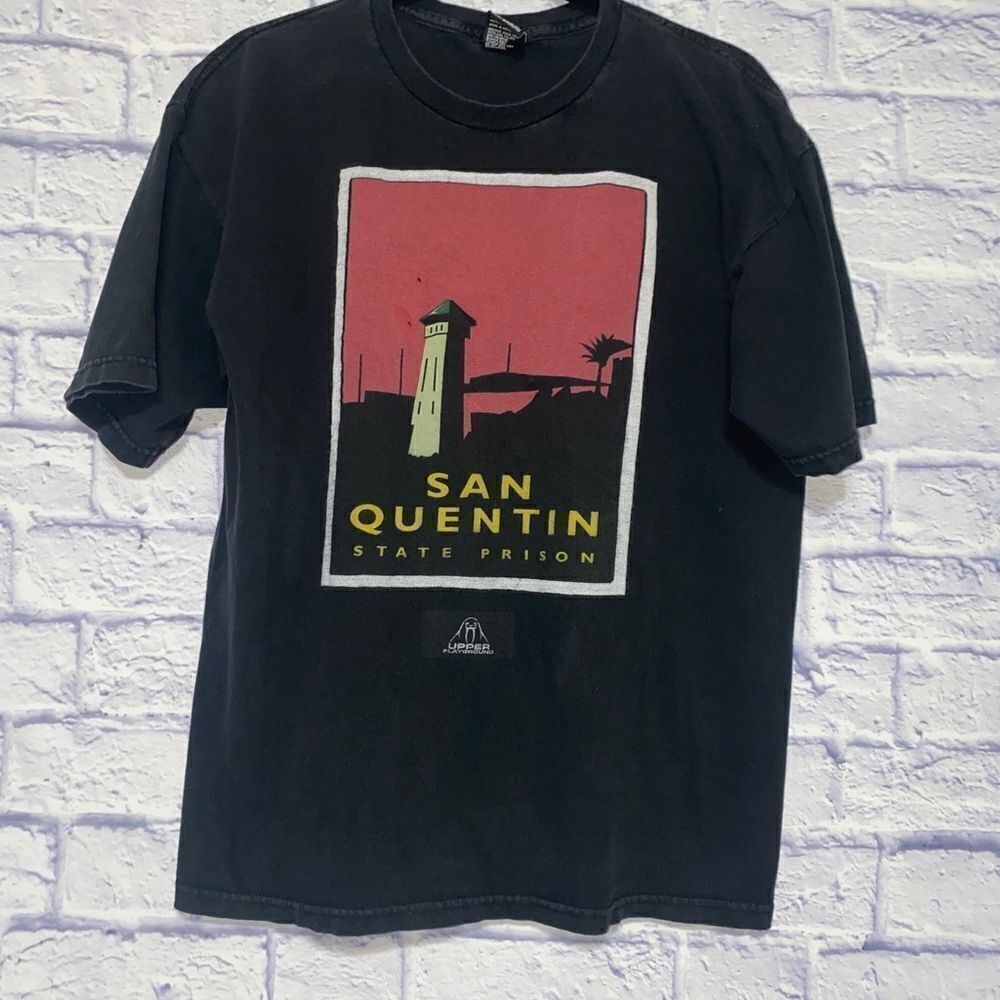 Vintage Tag Upper Playground Shirt Size L San Quentin State Prison Tee